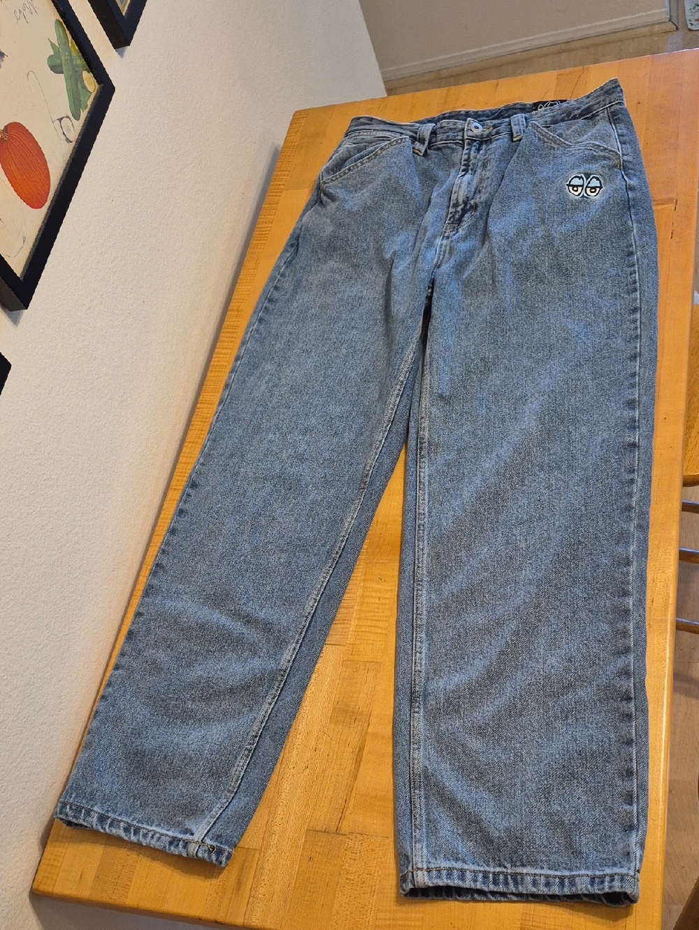 Krooked Skate Pants Eye Loose Leg Denim Jean